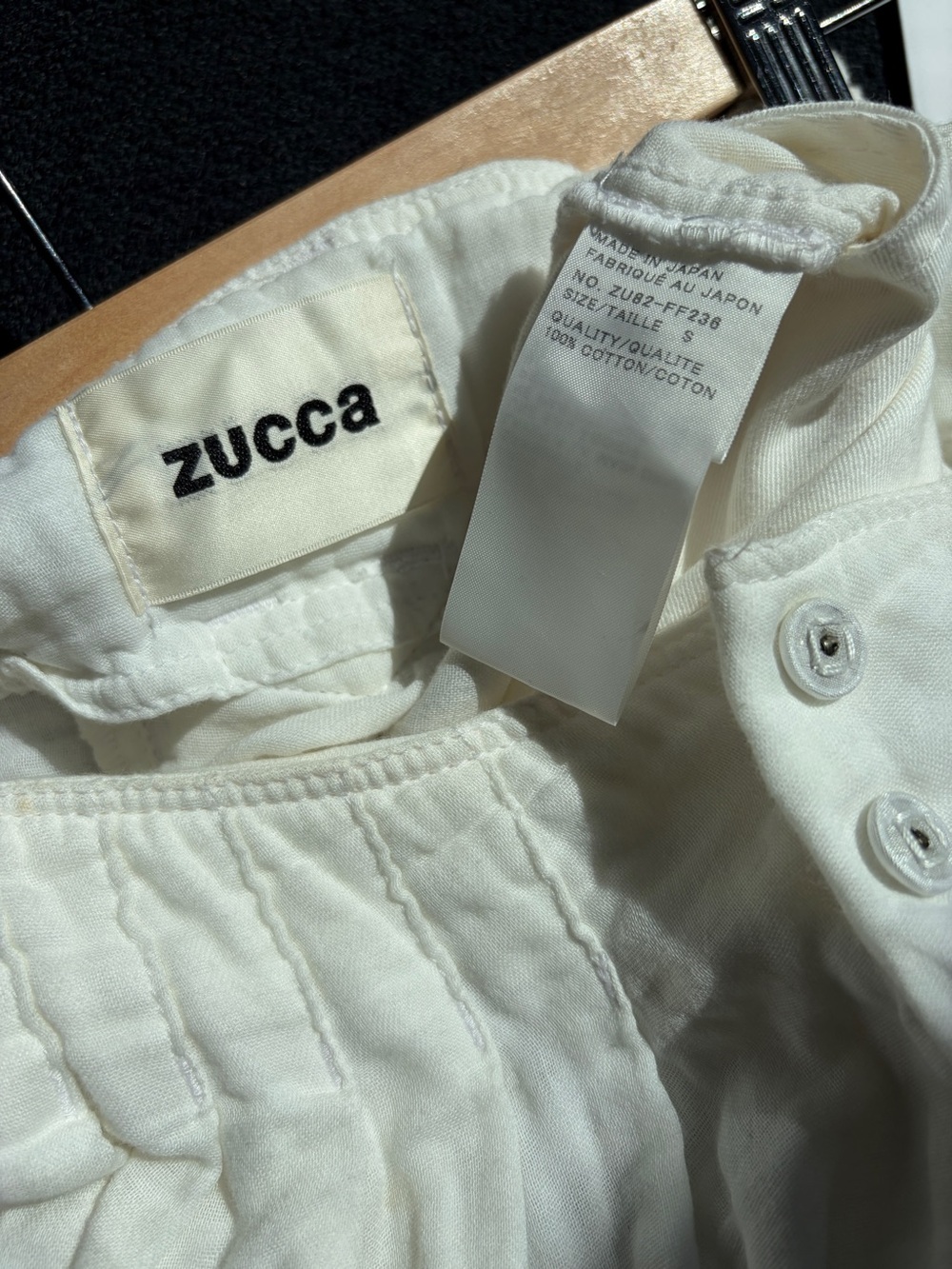 Zucca Japan White Cotton Gauze Wrap Skort - Picture 8 of 8